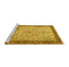 Sideview of Machine Washable Persian Yellow Traditional Rug, wshtr4626yw