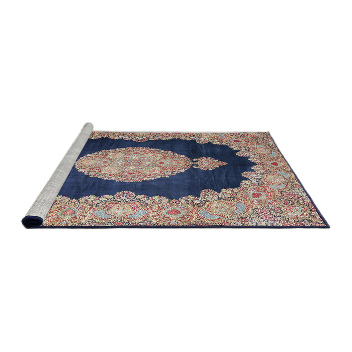 Sideview of Machine Washable Traditional Tan Brown Rug, wshtr4627