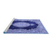 Sideview of Machine Washable Medallion Blue Traditional Rug, wshtr4627blu