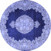 Round Medallion Blue Traditional Rug, tr4627blu