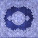 Square Medallion Blue Traditional Rug, tr4627blu