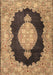 Machine Washable Medallion Brown Traditional Rug, wshtr4627brn