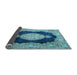 Sideview of Medallion Light Blue Traditional Rug, tr4627lblu