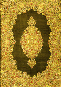 Medallion Yellow Traditional Rug, tr4627yw