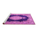 Sideview of Machine Washable Medallion Pink Traditional Rug, wshtr4627pnk