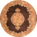 Square Medallion Orange Traditional Rug, tr4627org