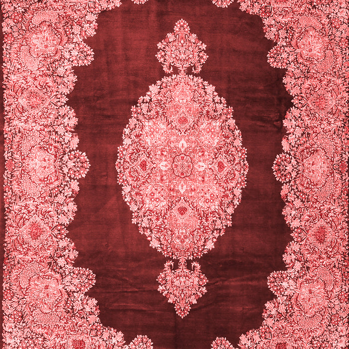 Machine Washable Medallion Red Traditional Rug, wshtr4627red