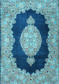 Medallion Light Blue Traditional Rug, tr4627lblu