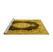 Sideview of Machine Washable Medallion Yellow Traditional Rug, wshtr4627yw