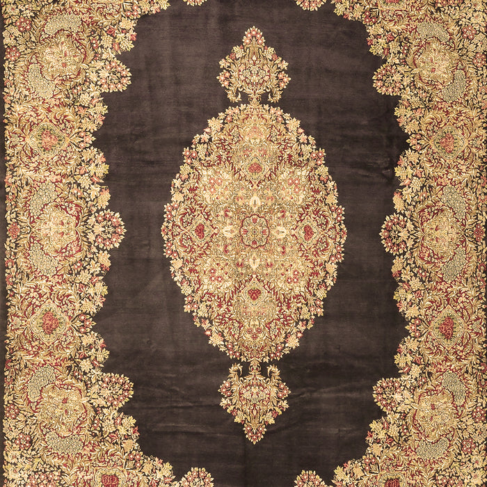 Medallion Brown Traditional Rug, tr4627brn