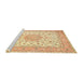 Sideview of Machine Washable Traditional Sun Yellow Rug, wshtr4628