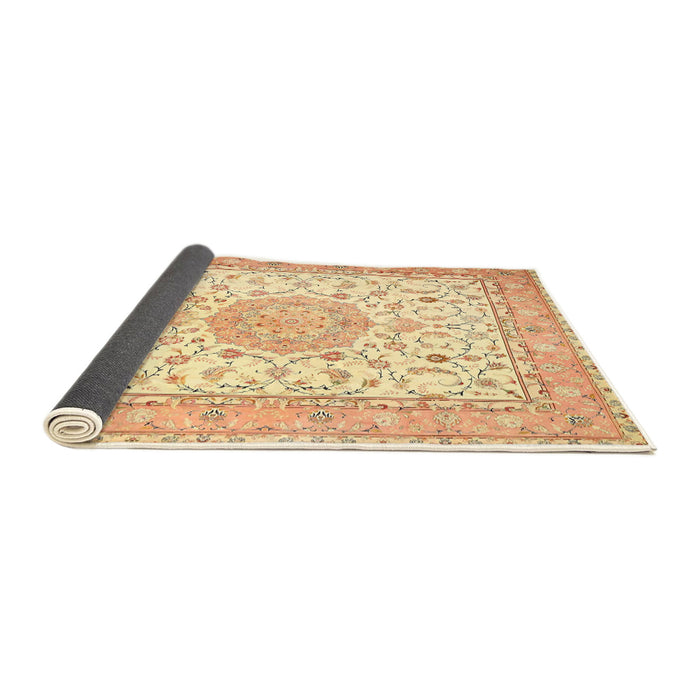 Sideview of Traditional Sun Yellow Medallion Rug, tr4628