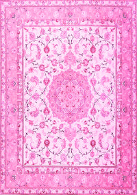 Medallion Pink Traditional Rug, tr4628pnk