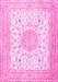 Medallion Pink Traditional Rug, tr4628pnk