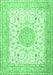 Machine Washable Medallion Emerald Green Traditional Area Rugs, wshtr4628emgrn