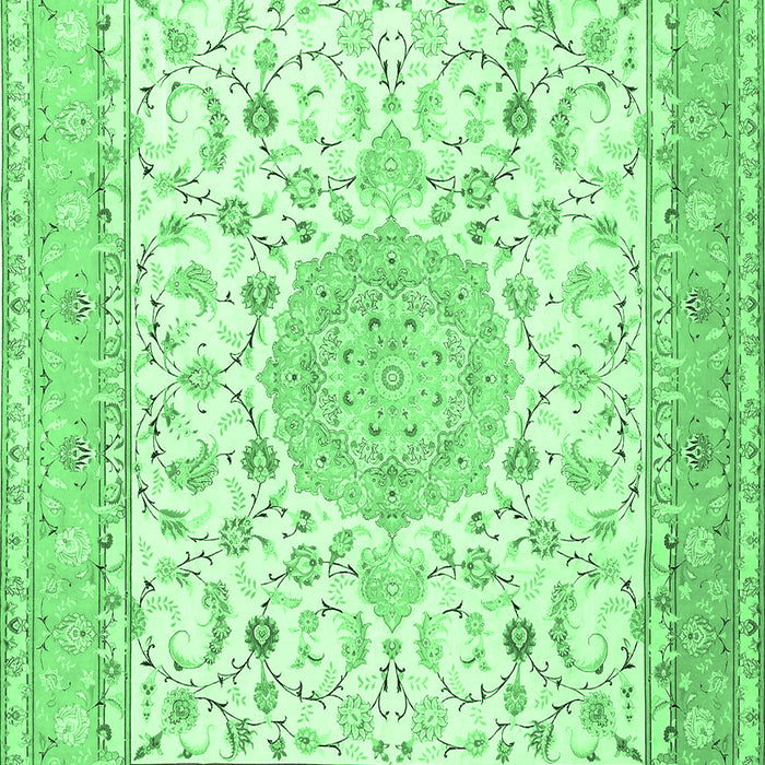 Machine Washable Medallion Emerald Green Traditional Area Rugs, wshtr4628emgrn