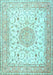 Medallion Light Blue Traditional Rug, tr4628lblu