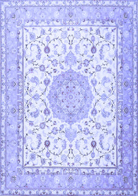 Medallion Blue Traditional Rug, tr4628blu