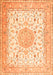 Serging Thickness of Machine Washable Medallion Orange Traditional Area Rugs, wshtr4628org