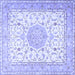 Square Medallion Blue Traditional Rug, tr4628blu