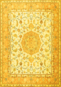 Medallion Yellow Traditional Rug, tr4628yw