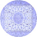 Round Medallion Blue Traditional Rug, tr4628blu