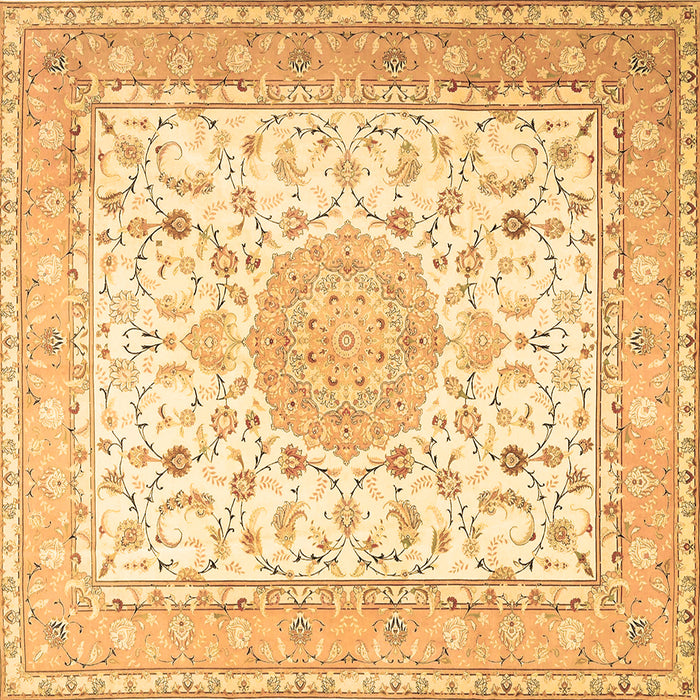Square Machine Washable Medallion Brown Traditional Rug, wshtr4628brn