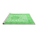 Sideview of Machine Washable Medallion Emerald Green Traditional Area Rugs, wshtr4628emgrn