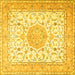 Square Medallion Yellow Traditional Rug, tr4628yw