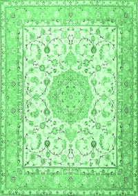 Medallion Emerald Green Traditional Rug, tr4628emgrn