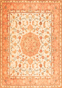 Medallion Orange Traditional Rug, tr4628org