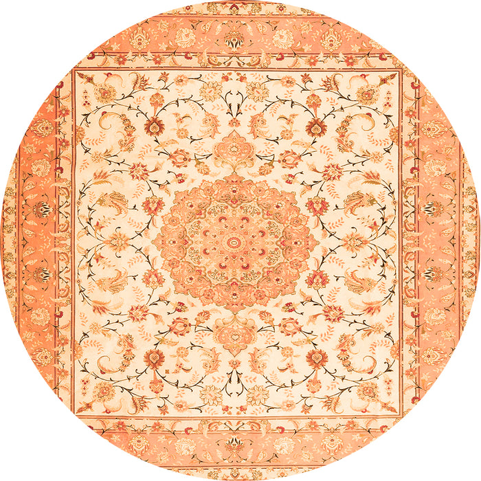 Machine Washable Medallion Orange Traditional Area Rugs, wshtr4628org