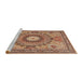 Sideview of Machine Washable Traditional Sandy Brown Rug, wshtr4629