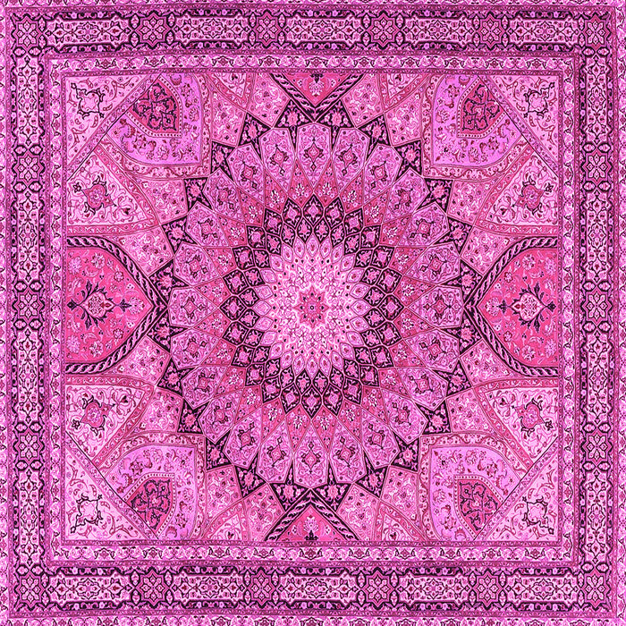 Square Medallion Pink Traditional Rug, tr4629pnk