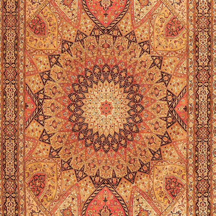 Medallion Orange Traditional Rug, tr4629org