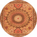 Machine Washable Medallion Orange Traditional Area Rugs, wshtr4629org