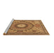 Sideview of Machine Washable Medallion Brown Traditional Rug, wshtr4629brn