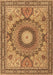 Medallion Brown Traditional Rug, tr4629brn