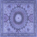 Square Medallion Blue Traditional Rug, tr4629blu