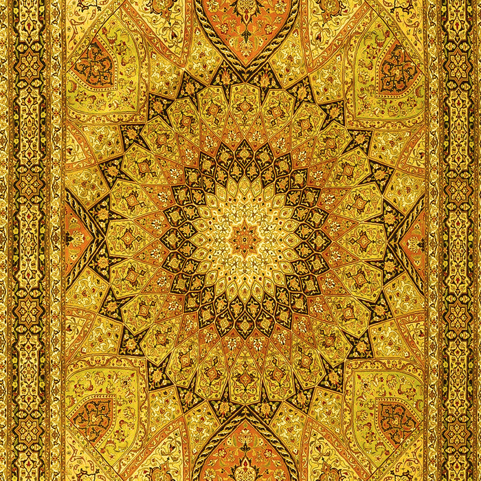 Medallion Yellow Traditional Rug, tr4629yw