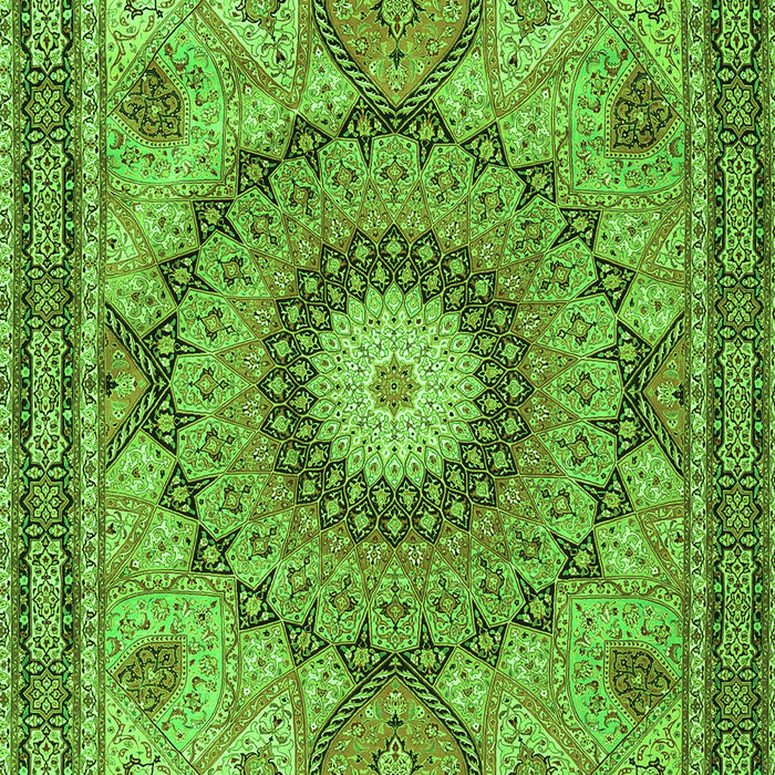 Medallion Green Traditional Rug, tr4629grn