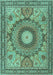 Medallion Turquoise Traditional Rug, tr4629turq