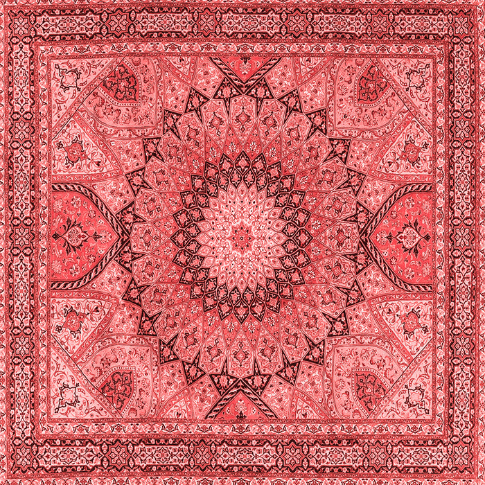 Machine Washable Medallion Red Traditional Rug, wshtr4629red