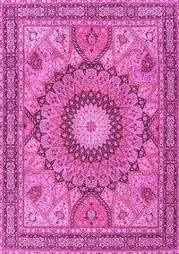 Medallion Pink Traditional Rug, tr4629pnk