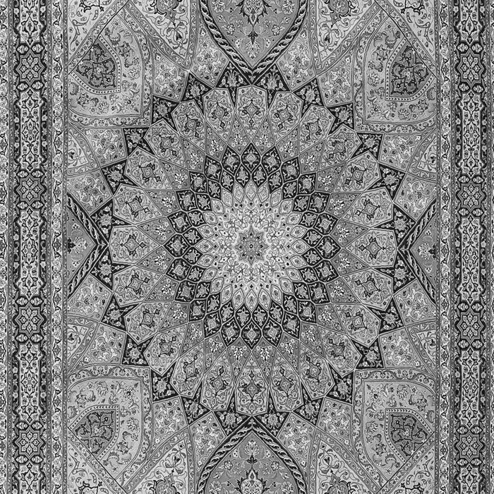Serging Thickness of Machine Washable Medallion Gray Traditional Rug, wshtr4629gry