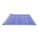 Sideview of Machine Washable Persian Blue Traditional Rug, wshtr462blu