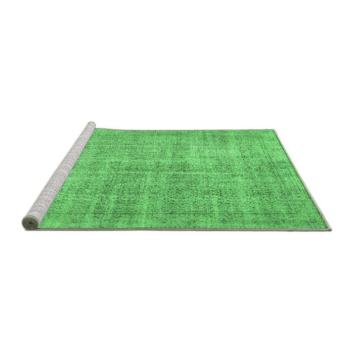 Sideview of Machine Washable Persian Emerald Green Traditional Area Rugs, wshtr462emgrn