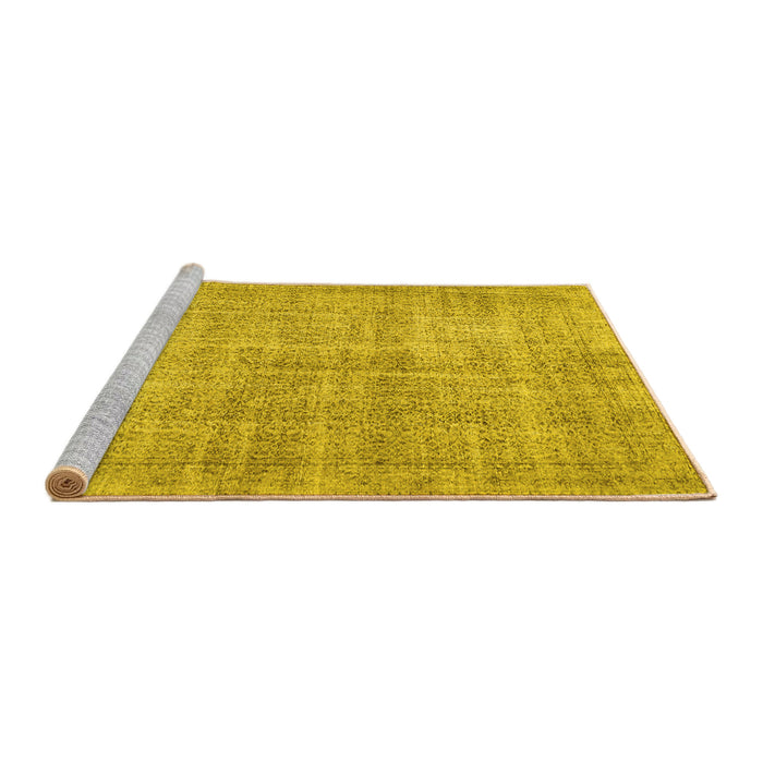 Sideview of Machine Washable Persian Yellow Traditional Rug, wshtr462yw