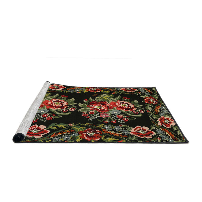 Sideview of Machine Washable Traditional Night Red Rug, wshtr463
