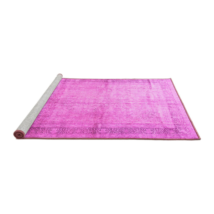 Sideview of Machine Washable Persian Pink Traditional Rug, wshtr4630pnk